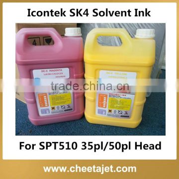 100% Original Icontek SK4 Solvent Printing ink for Icontek Machine TW-3308HD SPT510 35pl Printhead Series