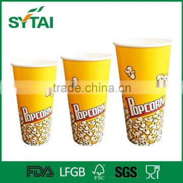 2016 new printed logo high quality disposable popcorn bucket