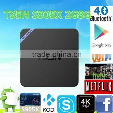 Hot T95N s905x 2g 8g Mini M8S pro Android6.0 smart tv box