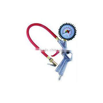 Tire inflator gun/vehicle tools inflation gauge