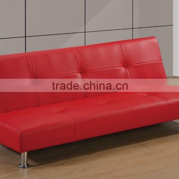 Red leather sofa bed, High Quality living room sofa
