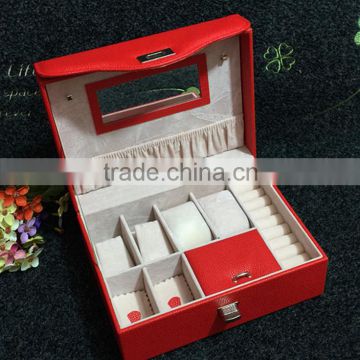 Factory wholesale custom luxury leather jewelry box, red beautiful watch box