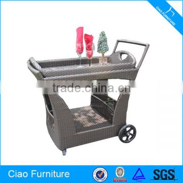 Rattan Furniture Food Dining Car With Fixable Wheels