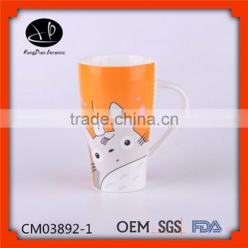 Totoro Water Coffee Milk Tea Juice Mug Cup With Silicone Lid,full printing Products Ceramic Coffee Mug With Big Handle