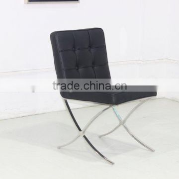 modern stainless steel dining chair steel base PU chair