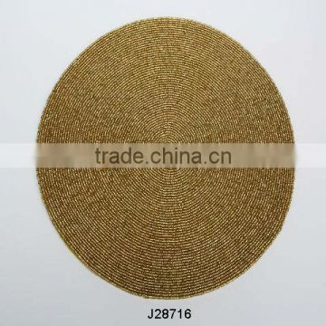 Golden Glass bead place mat in round shape available in more colours and patterns