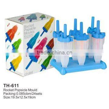 6pcs FDA LFGB plastic ice cream mould,ice popsicle maker,ice mould