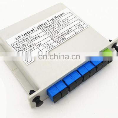 Support customization service 1X8 SC FC Optic Fiber Splitter LGX box Single Mode PLC Fiber Optic Splitter