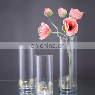 Wholesale Bulk Handmade Elegant Round Clear Glass Cylinder Vases