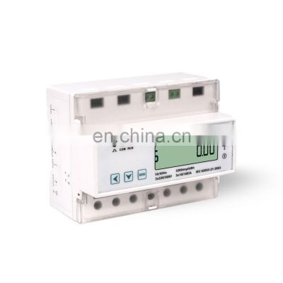 Energy meter 3 phase dingital counter Kwh logger din rail with LCD display and modbus