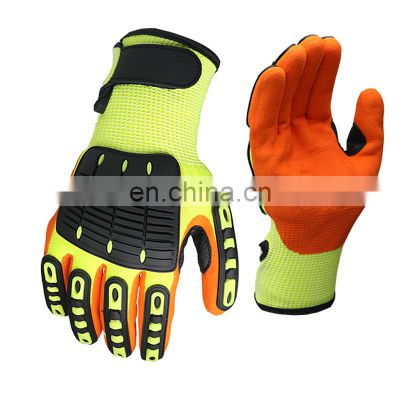 Sandy Nitrile Coated TPR Impact Protection Safety Gloves Oilfield Heavy Duty Work Gloves Mechanical Anti-Collision Gloves