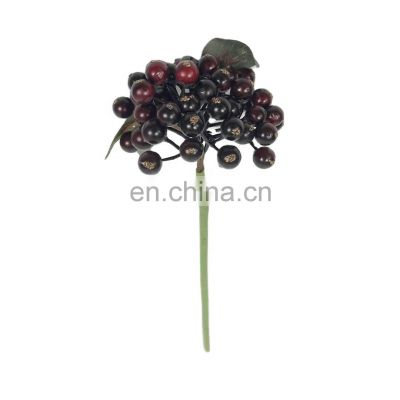 New Artificial Tree Branch Home Decor Table Top Plastic Dark Red Plants Artificial Leaves Artificial Flower Bunches Of Berries