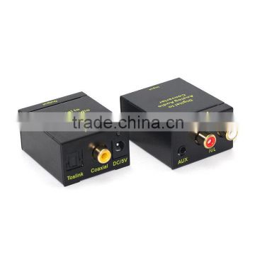 Optical SPDIF/Coaxial Digital to RCA L/R Analog Audio Converter with Support Headphone/Speaker Outputs Style: Digital