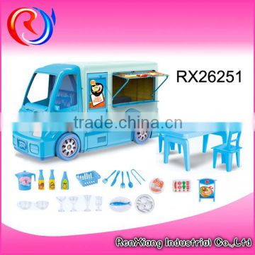 Children toy kitchen tool set breakfast cart food truck toy set