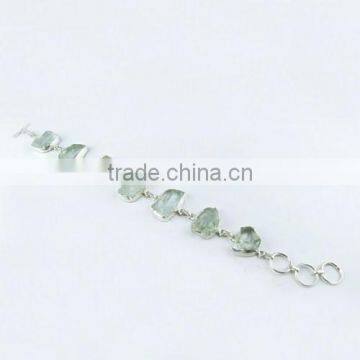 Classy Design Aquamarine Silver Bracelet, Handmade Silver Jewellery, Online Silver Jewellery