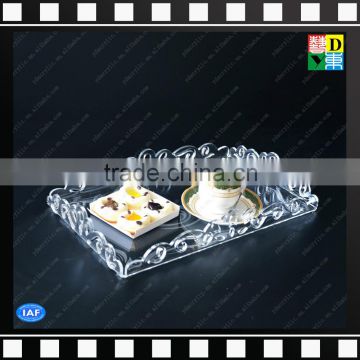 High quality clear acrylic square carved serving trays for sale