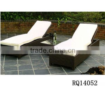 Rattan Garden Set With Table PE Rattan With Cushion