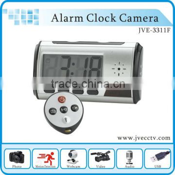 JVE-3311F SD 480p Wireless hidden alarm clock camera ,mini table clock camera, Mini DVR