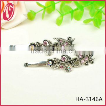 Hot sale diamante flower hairpins for lady