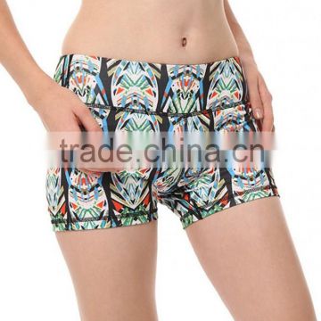 Customized design high quality printing great performance comfortable wearing sublimation yoga shorts