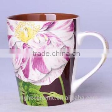 Factory wholesale 10oz stoneware brown colored coffee mugs