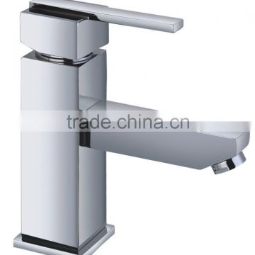 Contemporary deck mounted ceramic cartridge basin mixer tap