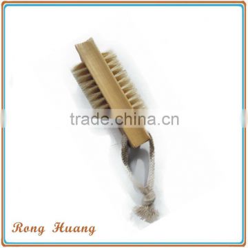 Two-side wooden nail brush,soft bristle nail brush