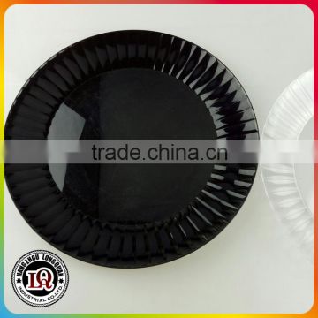 9 Inch Black Disposable Plastic Round Plate