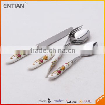 Stainless Steel Ceramic Handle Cutlery Set