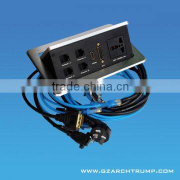 CE RoHS FCC Pop Up Desktop Power Strip Multiple Socket for Conference System