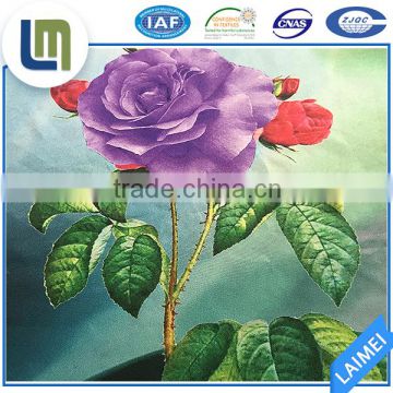 Chinese fabric textile supplier purple flower pattern printed fabricprinting for bedding