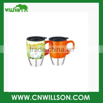 new item 430ml ceramic coffee mug with handle and lid