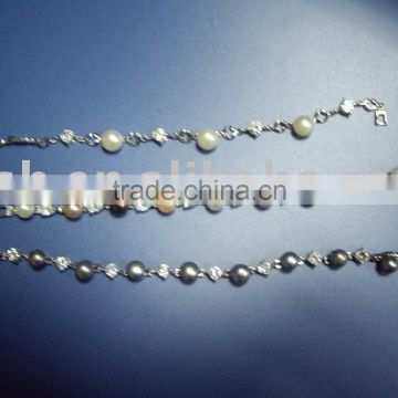 dyed different color freshwater pearl bracelet