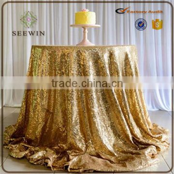 glossy round fancy 100% polyester sequin table cloth overlay for wedding party home use