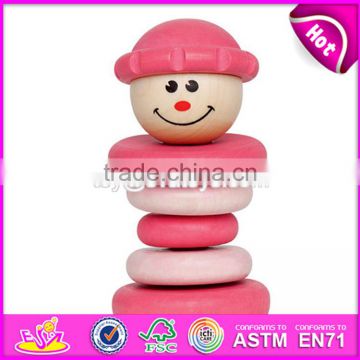 Creative educational rainbow tower wooden stacking toys for babies W13D077A