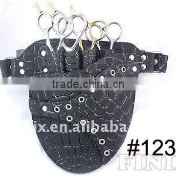 Stylish 4 pairs of scissors Black Leather Scissor Holster