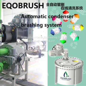 Cooling water treatment Automatic tube brushing for heat exchanger steam condenser