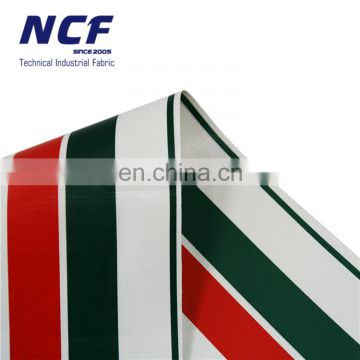 Green/White/Green Color Pvc Fence Printed Strip Tarpaulin