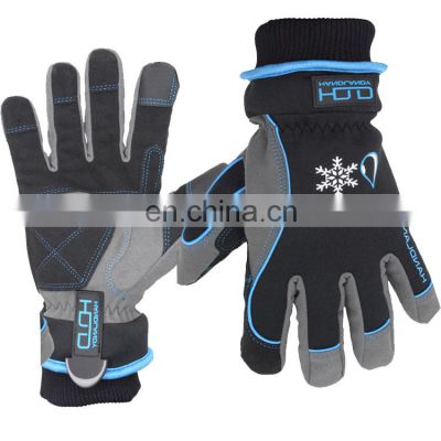 HANDLANDY Blue Cold Weather Snowboarding Work Ski Waterproof Warm Heated Winter Touch Screen Gloves For Men Women
