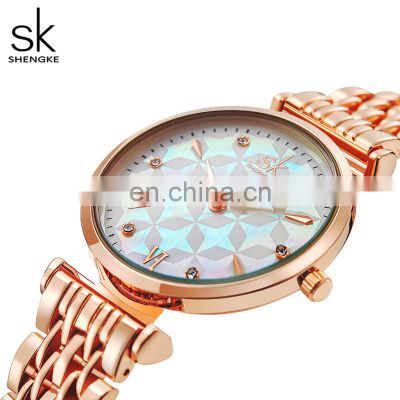 SHENGKEG Retro Luxurious Style Watch Exqusite  Diamond Decoration Handwatchs Valentines Gift Blind Shipping Bracelet Watch