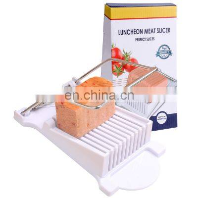 Luncheon Meat Slicer, Boiled Egg Fruit Soft Cheese Slicer Cutter, Stainless Steel Wires, Cuts 10 Slices