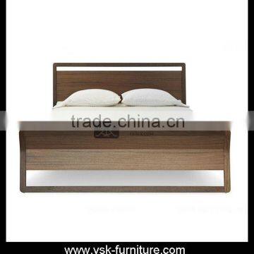 BE-083 Asia Style Walnut Wood Sample Bed