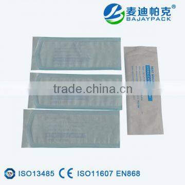 Heat Sealing Sterilization Flat Pouch for ETO and Gamma with dual indicators