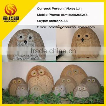 natural cobble stone owl gift for sale