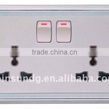 2 gang wall switch socket with multifunction,single pole (LI21C33WN)