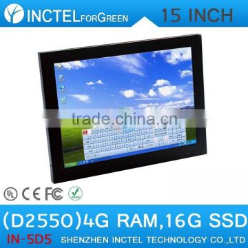 15 inch 4: 3 6COM LPT All In One PC with high temperature 5 wire Gtouch industrial embedded LED touch screen