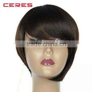 comfortable free style synthetic machine made wig for young lady, short fashional wig