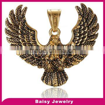 hot sell gold plated eagle 316l steel pendants stainless