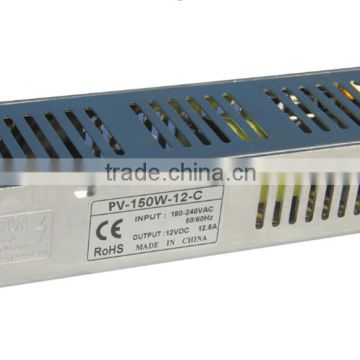 150w constant voltage 24v indoor led power supply with input 170-240v