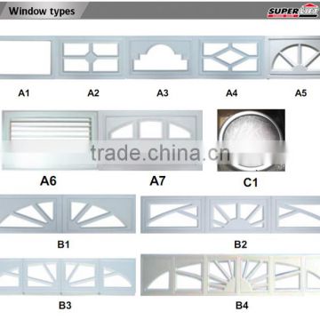 12 different kinds of PVC windows for sectional garage door